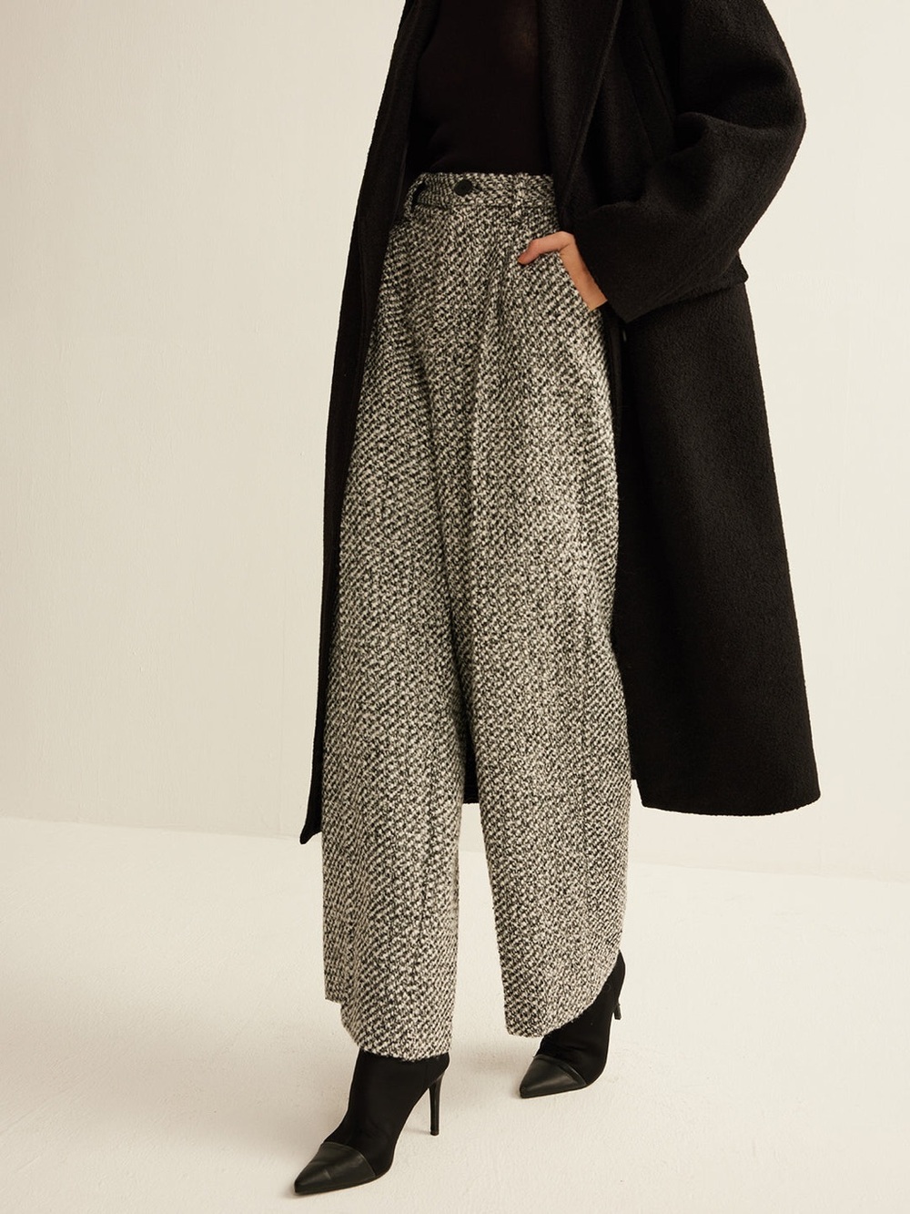 Commense Wool-Blend Tweed Pants XL